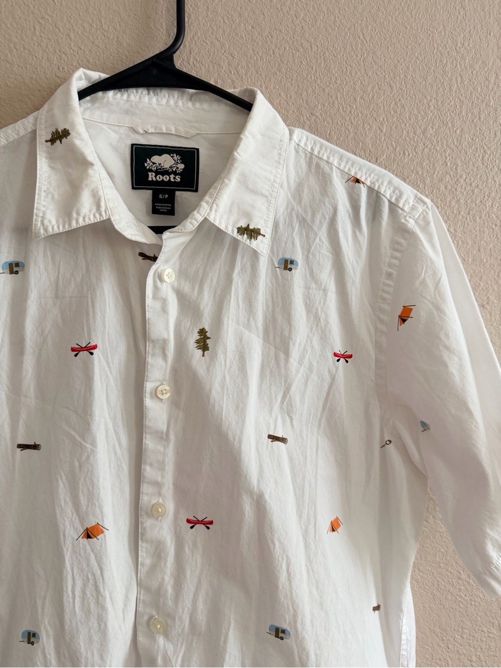 Roots Men’s Camping Graphic Cotton Button Down
